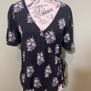Lucky Brand Black Floral Blouse
